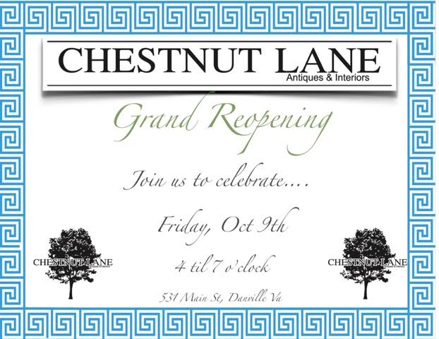 Grand Reopening - Chestnut Lane Antiques & Interiors @ Chestnut Lane | Danville | Virginia | United States